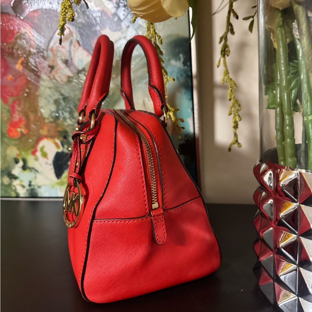 Michael Kors Cherry Red Satchel - Picture 3 of 7